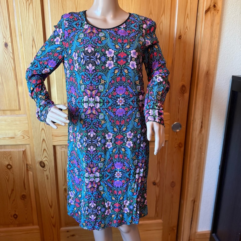 Long Tall Sally Dress Floral Butterflies Garden 8 Jewel Tones Purple Career